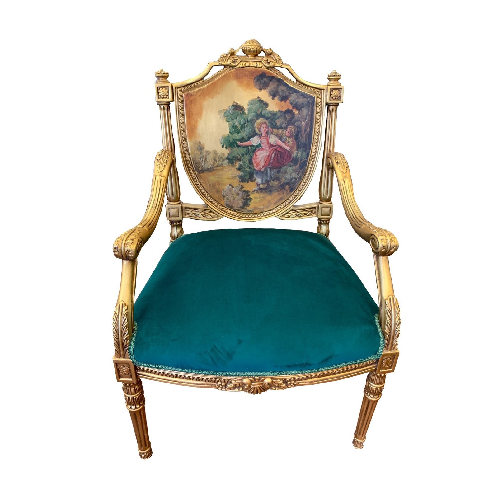 Oil painted Louis XVI French style armchair - Image 3