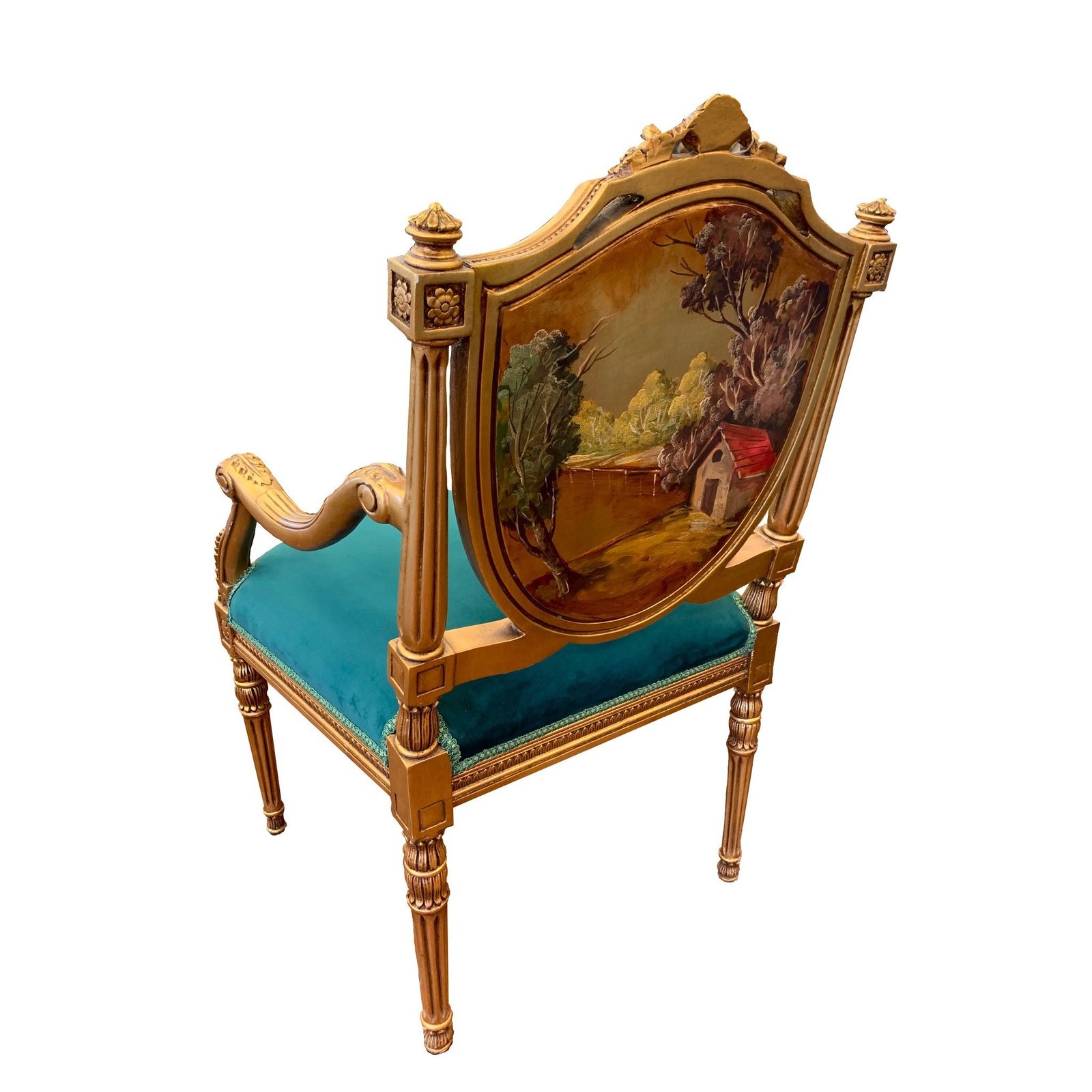 Oil painted Louis XVI French style armchair - Image 4