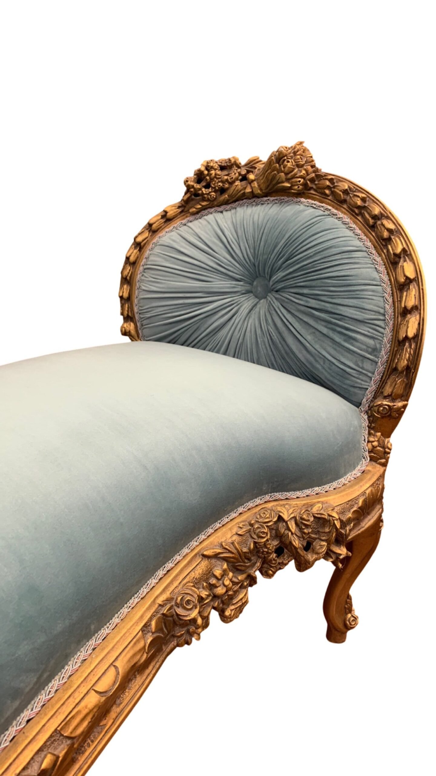 Louis XV French style bench in gold leaf - Image 3