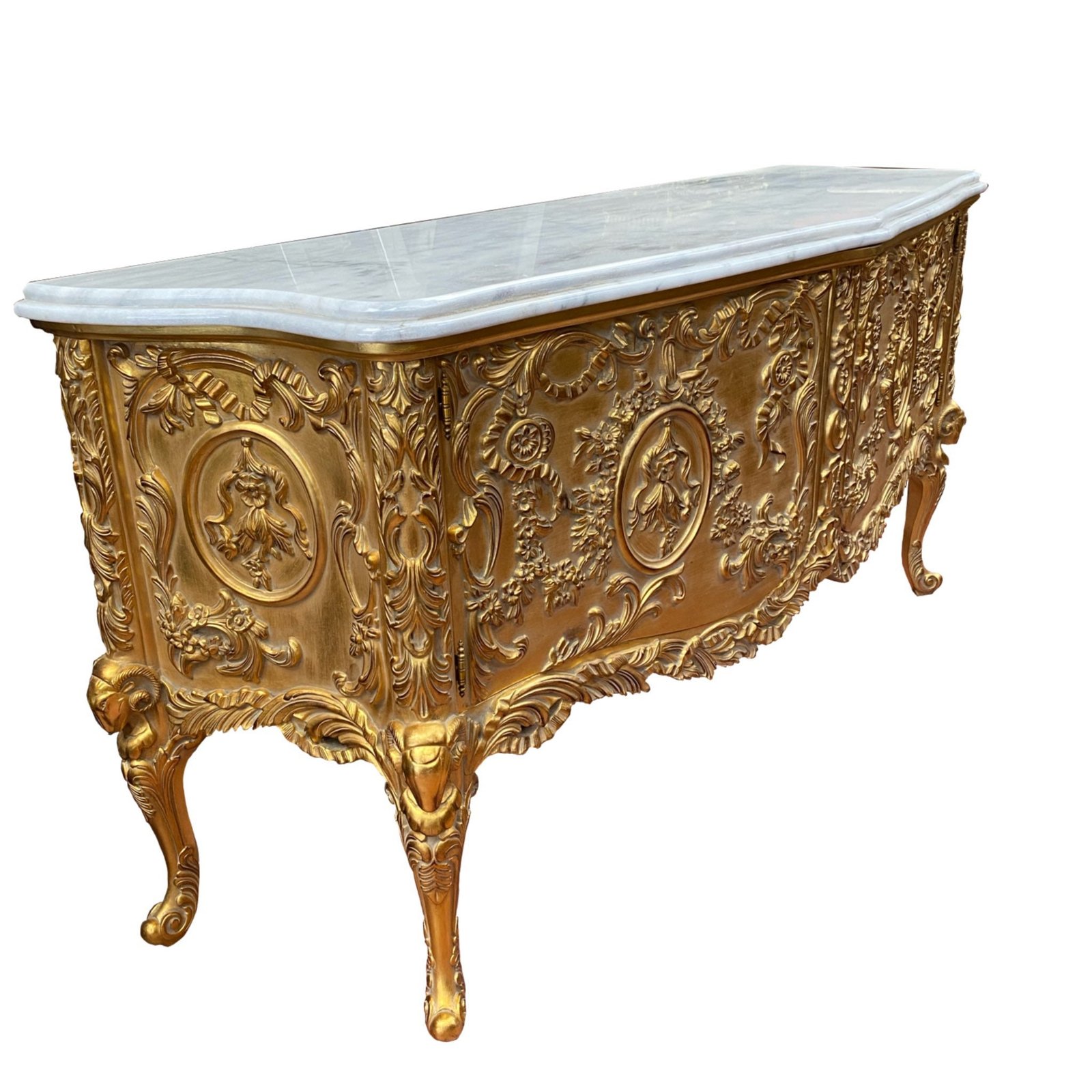 French Louis XV hand carved buffet - 6ft long - Image 2