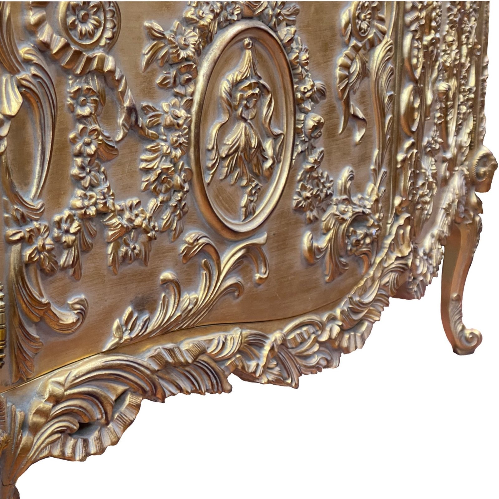 French Louis XV hand carved buffet - 6ft long - Image 5