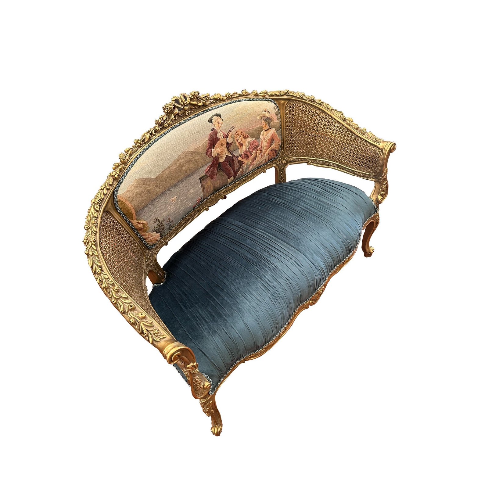 Petite Louis XV French style Settee with chairs - Image 3