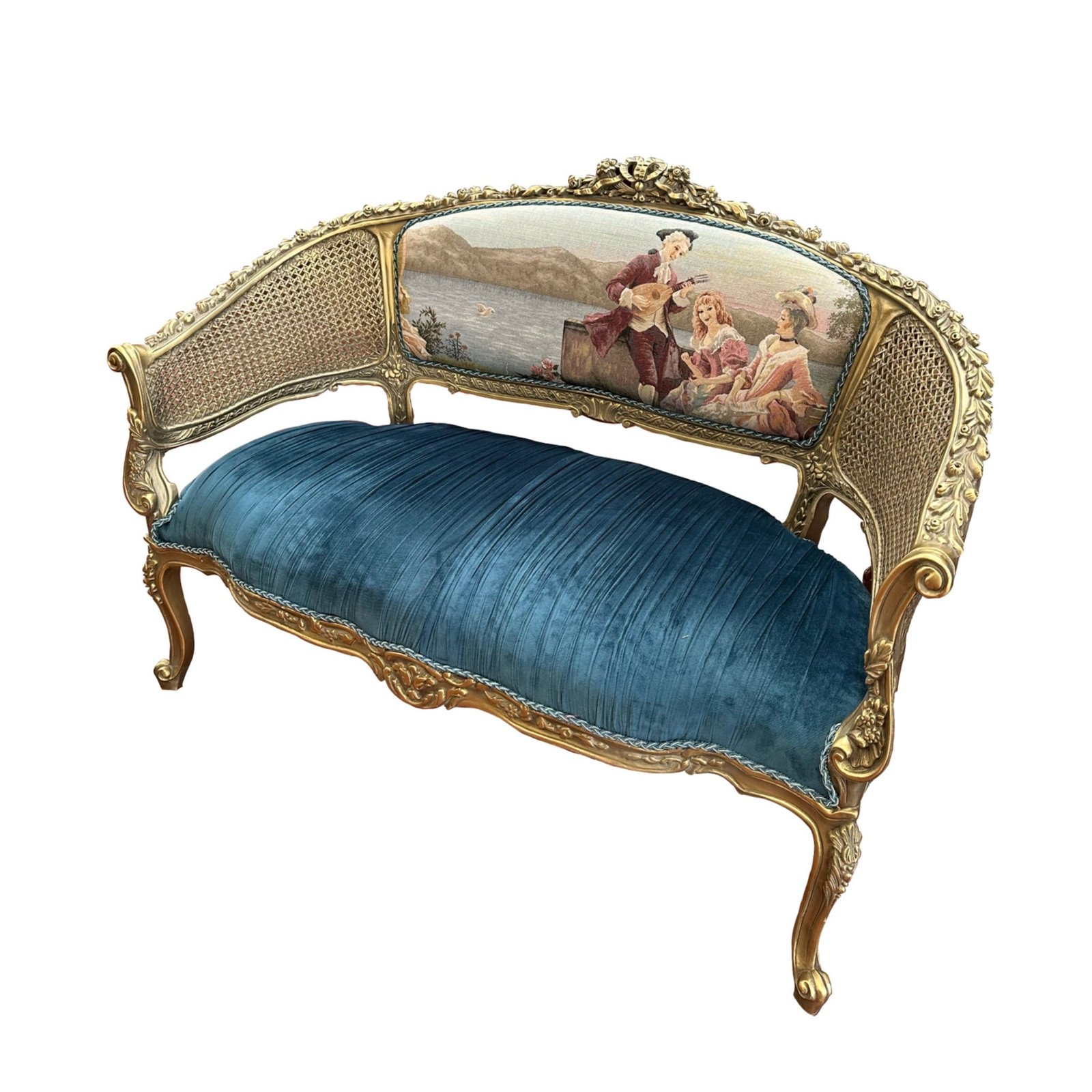 Petite Louis XV French style Settee with chairs - Image 2