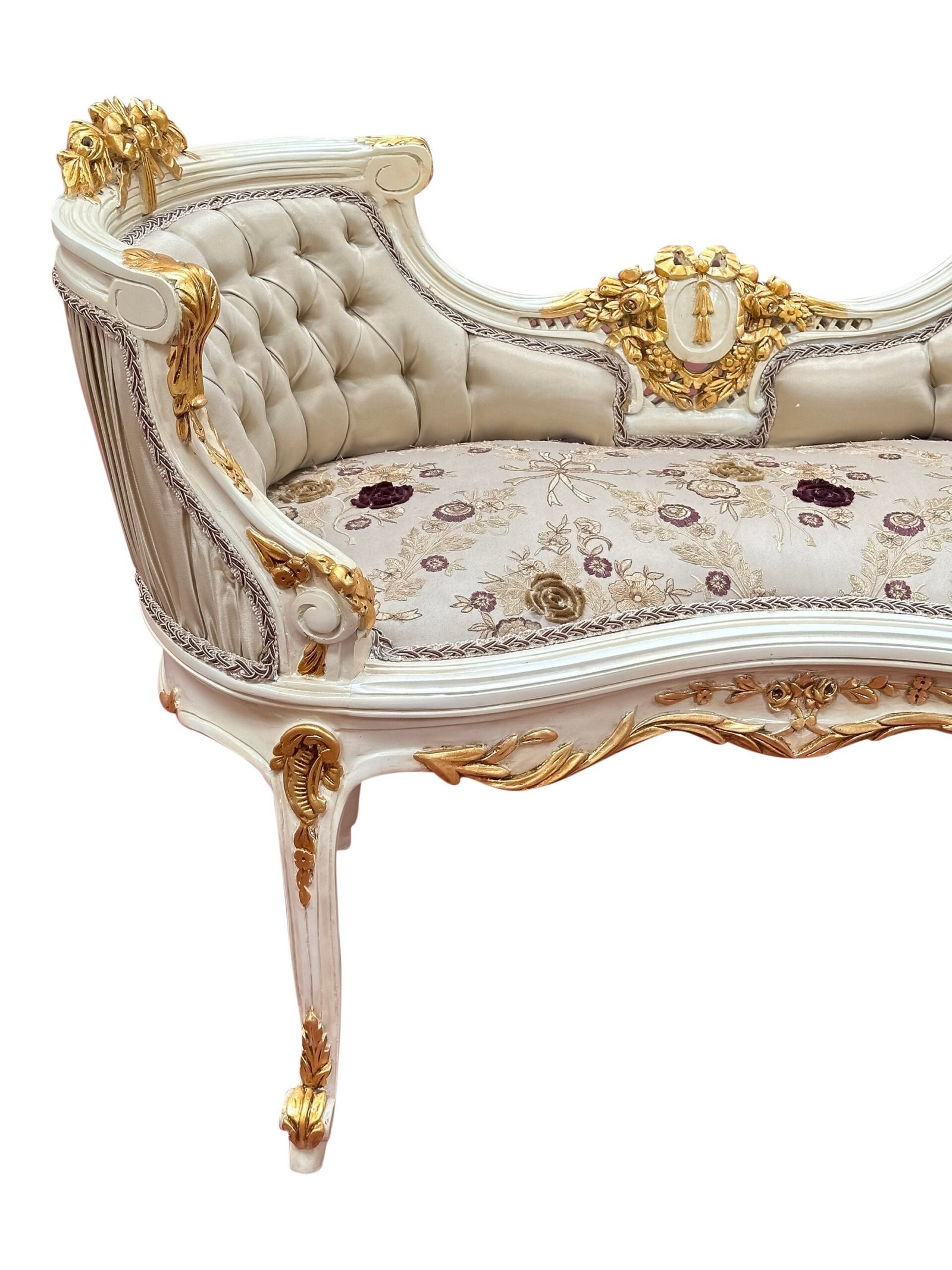 Petite Louis XV French style Carved Settee - Image 5