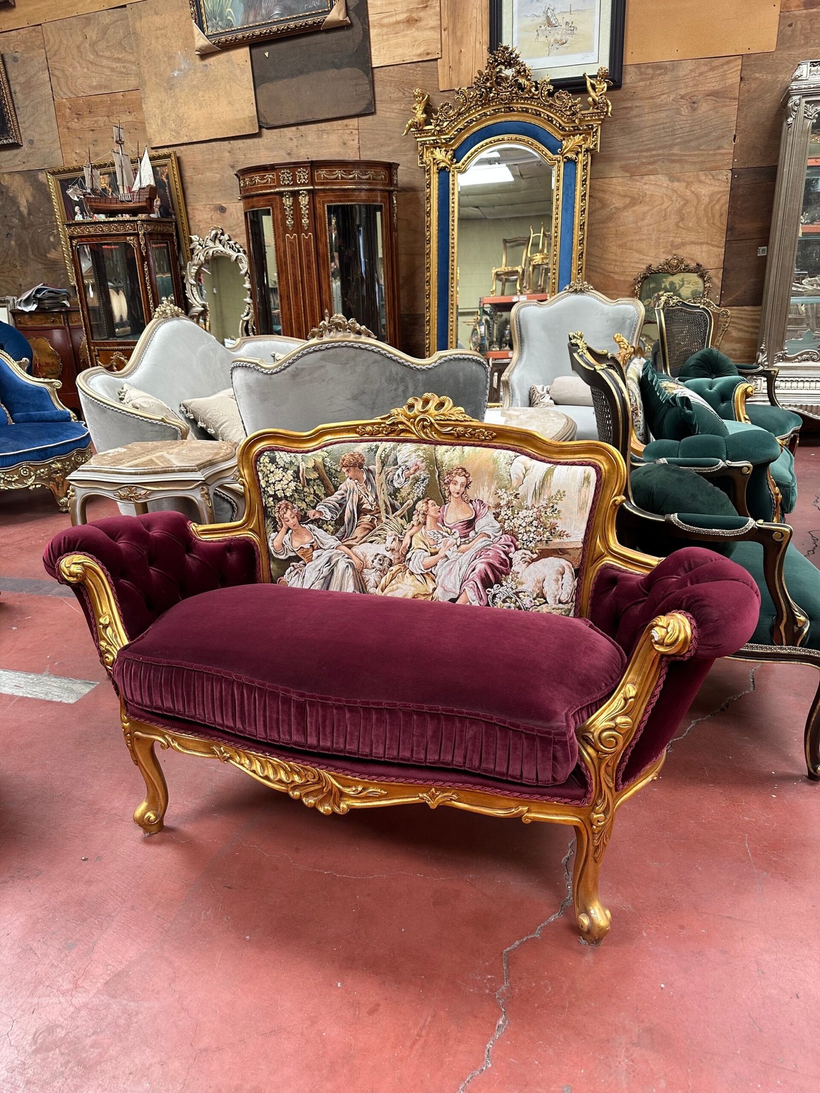 Louis XV French style settee - Image 4