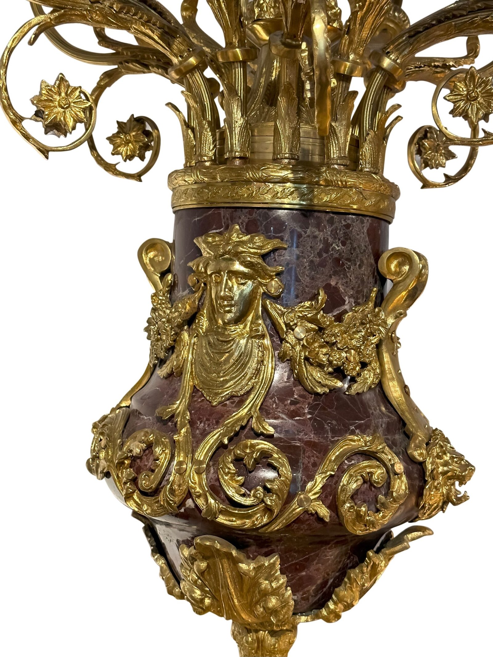 French style Marble pedestal with Brass Accents - Image 6
