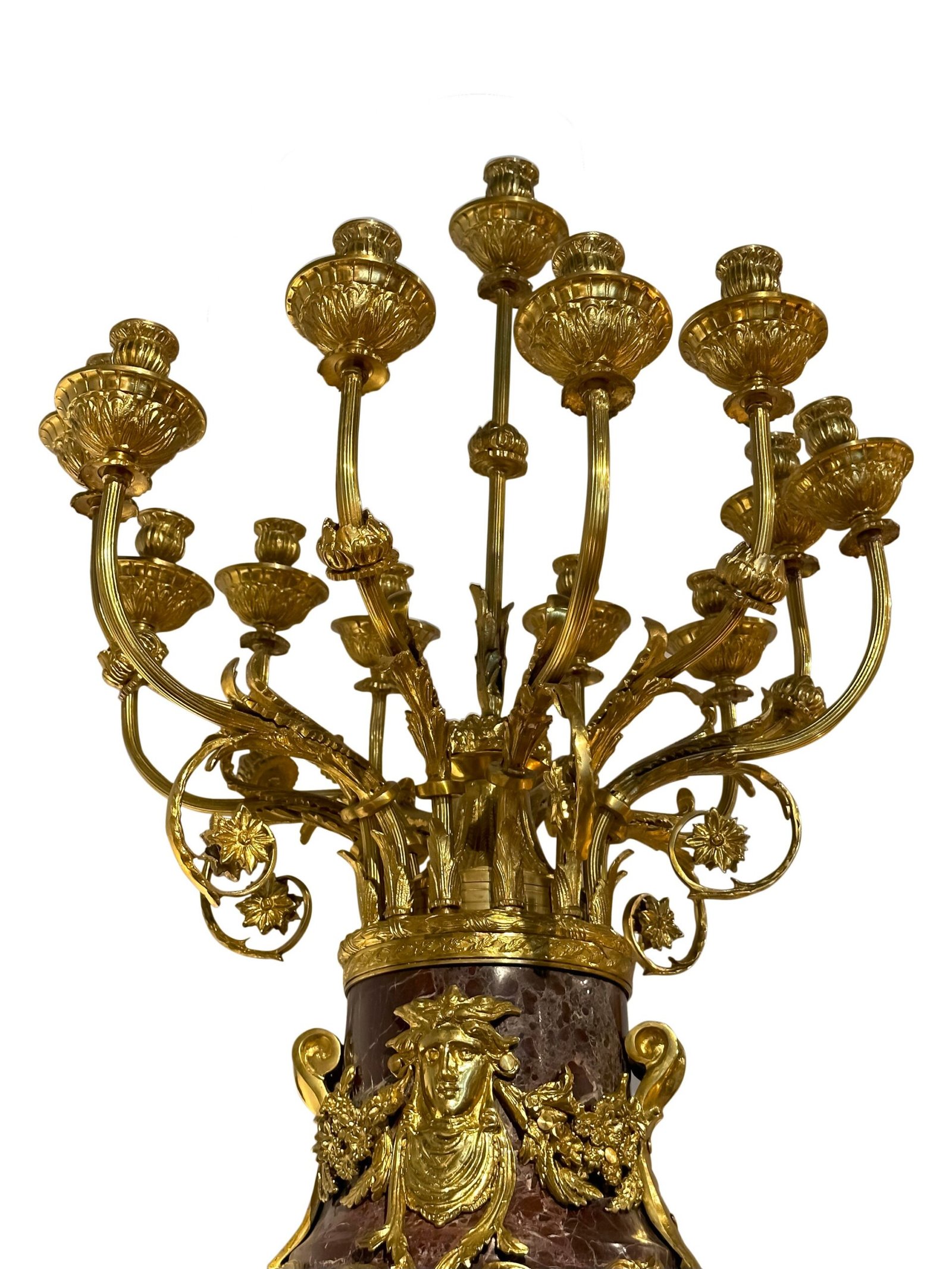 French style Marble pedestal with Brass Accents - Image 9
