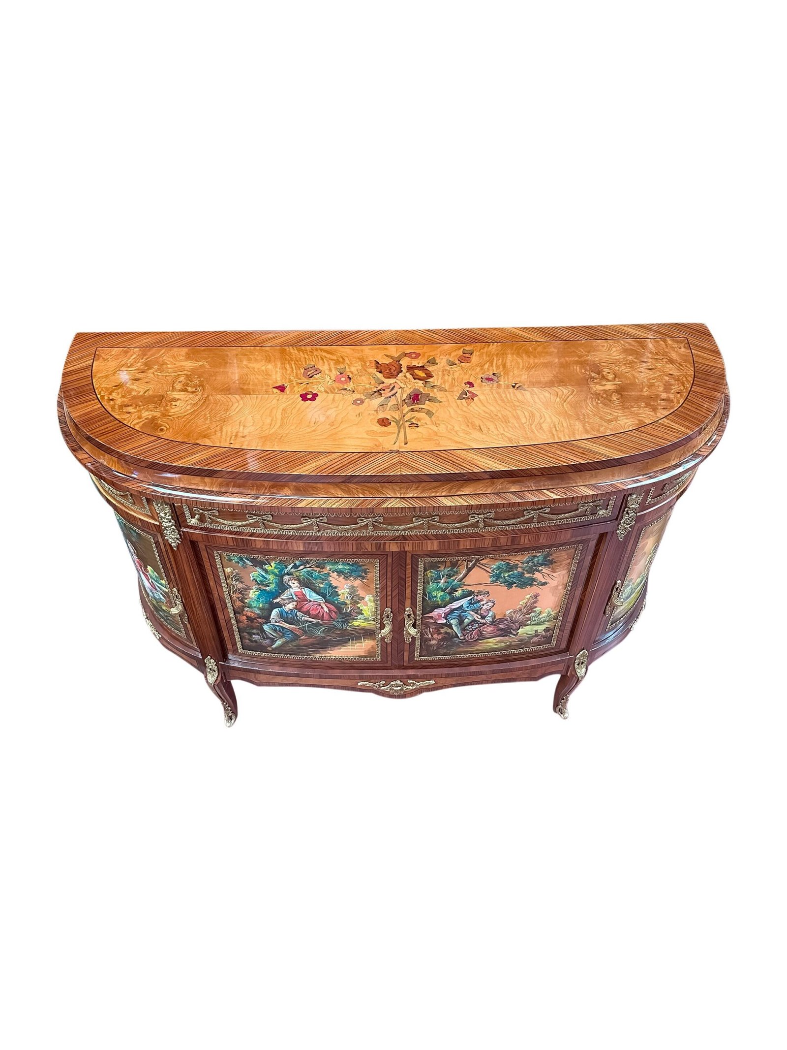Louis XV French style Buffet with Vernis Martin style oil painting - Image 3