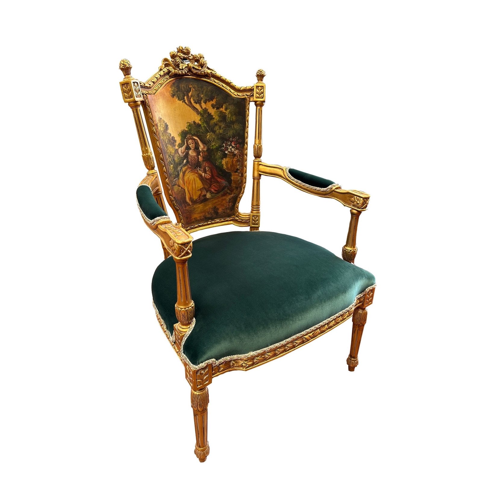 Petite Louis XVI French style settee with chairs - Image 3