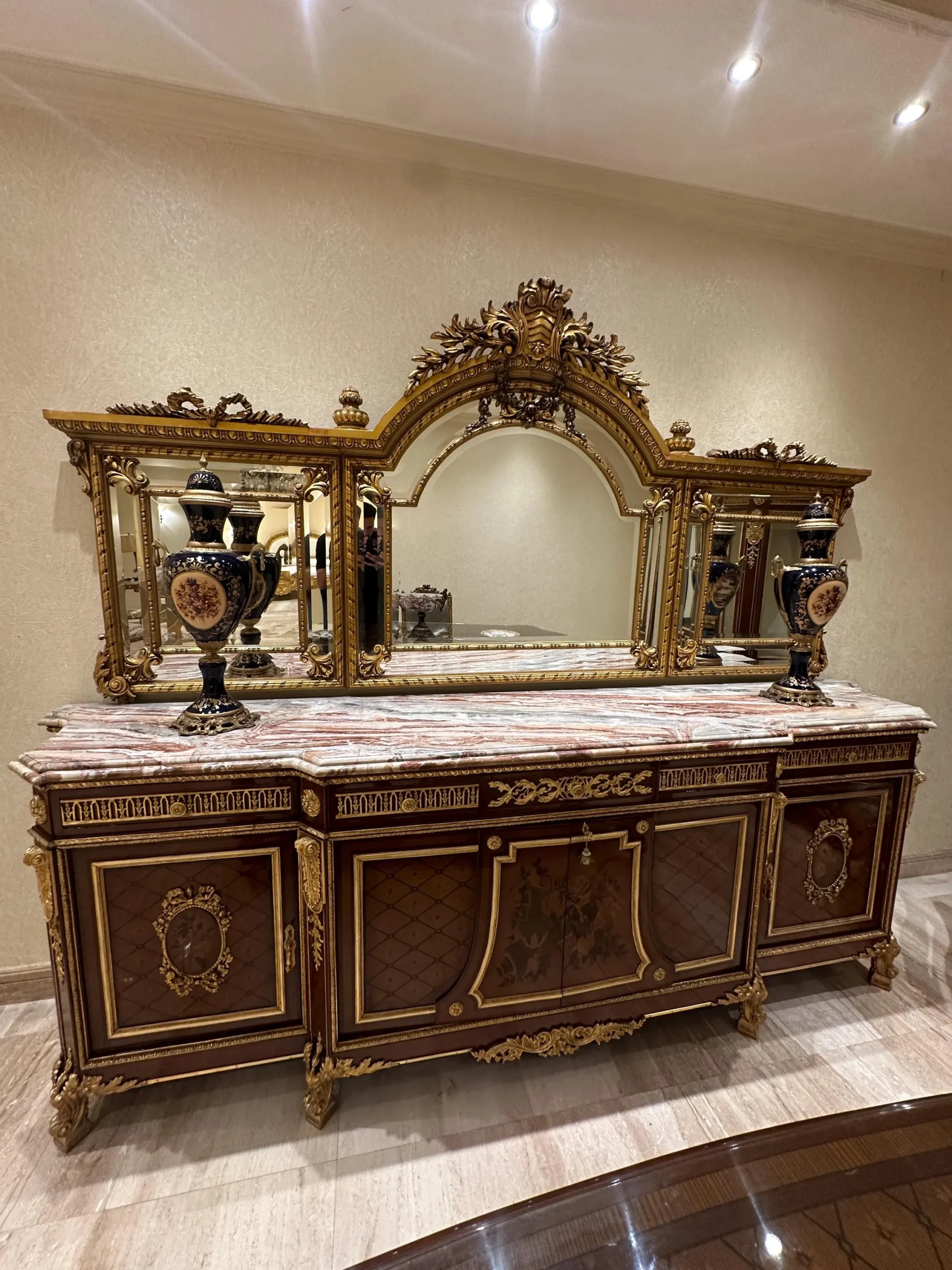 Napoleon III ormolu mounted French style dining room buffet