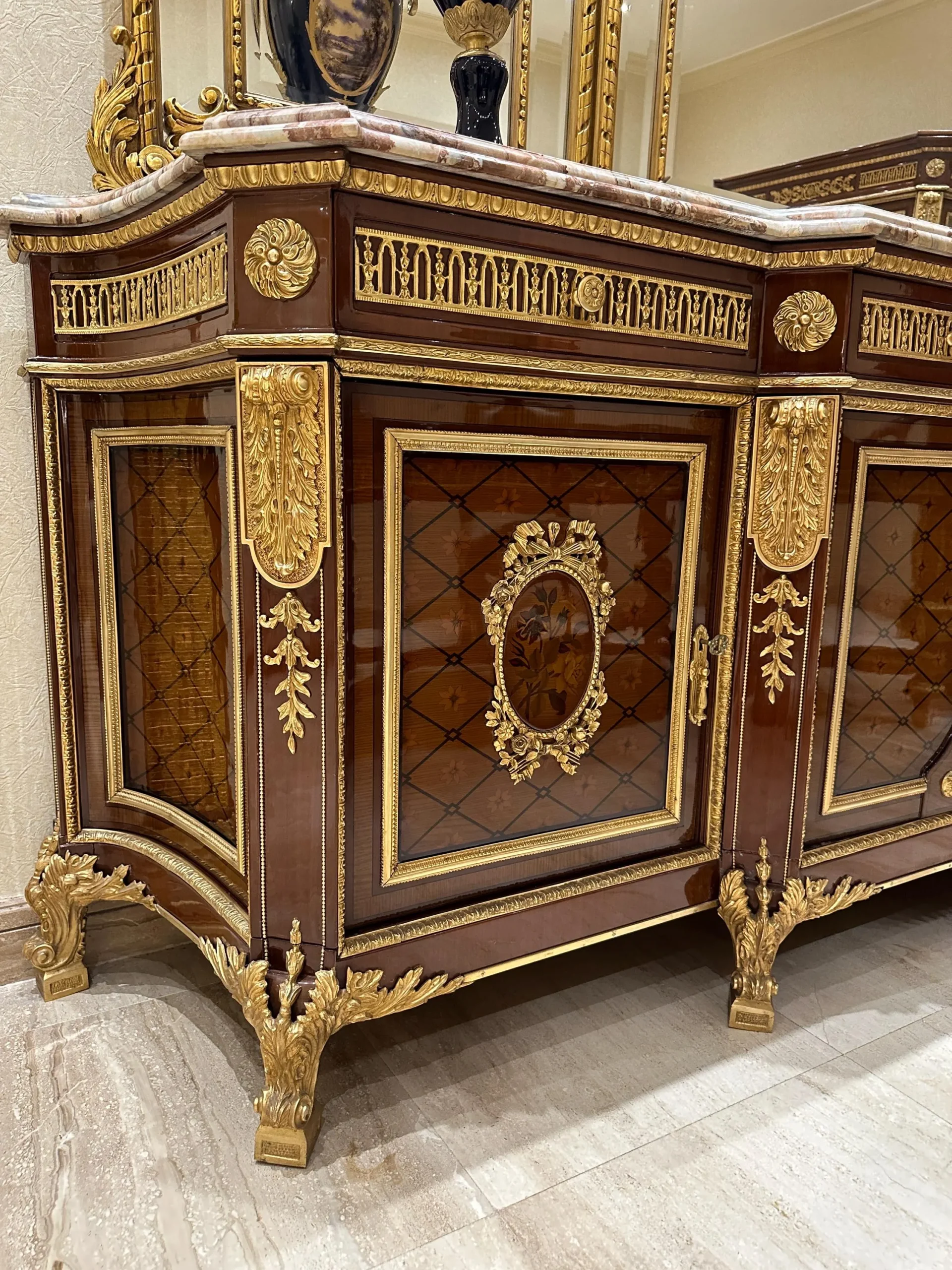 Napoleon III ormolu mounted French style dining room buffet - Image 2