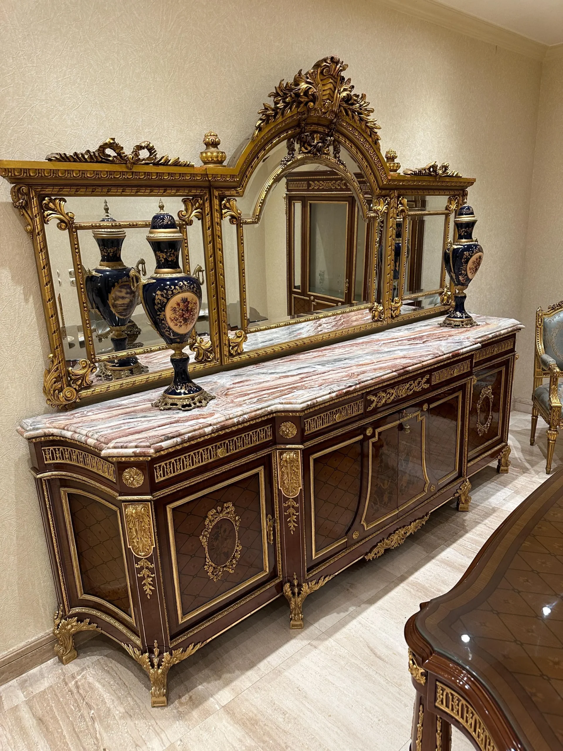 Napoleon III ormolu mounted French style dining room buffet - Image 8