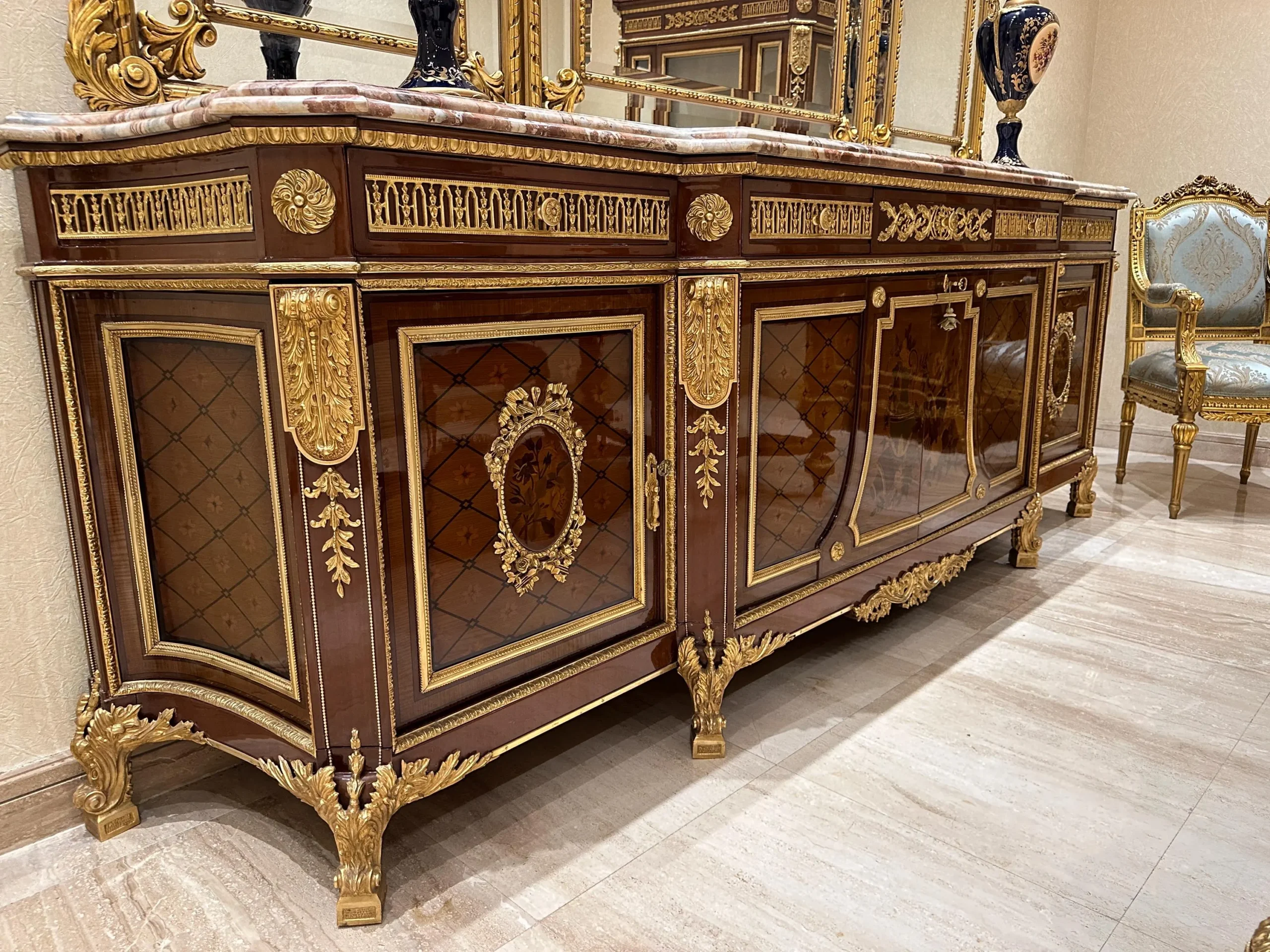 Napoleon III ormolu mounted French style dining room buffet - Image 3