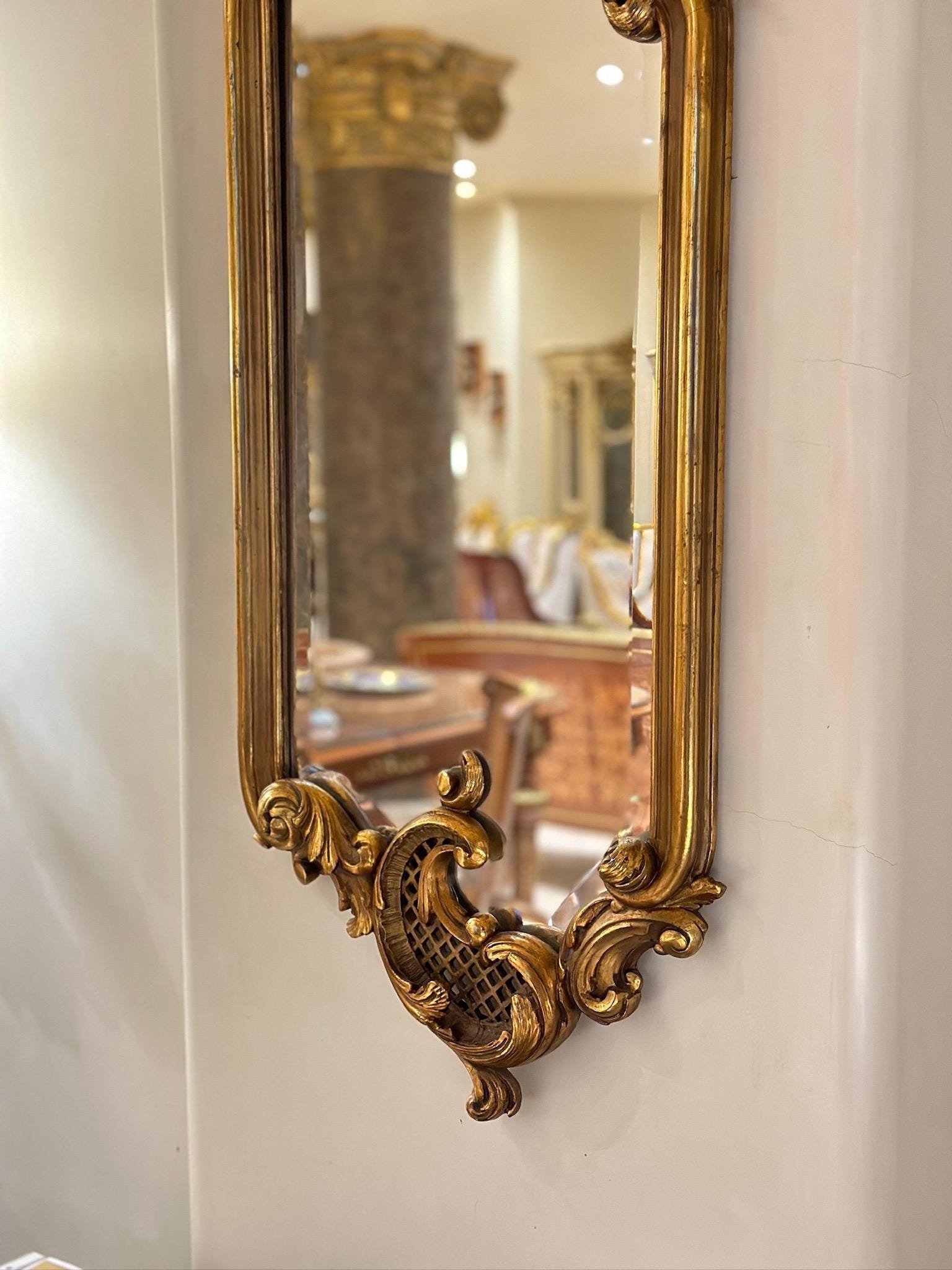 Victorian hand carved French style gilt wood wall mirrors - Image 3