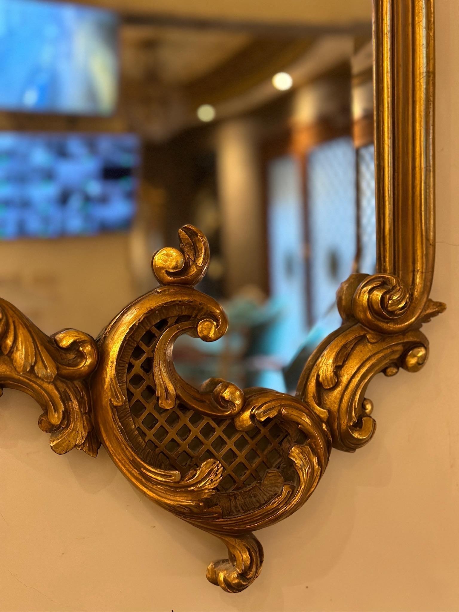 Victorian hand carved French style gilt wood wall mirrors - Image 4